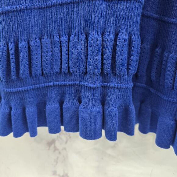 Maeve Dress Womens Large P Royal Blue Knit Ruffle Promenade Crochet - Picture 9 of 10